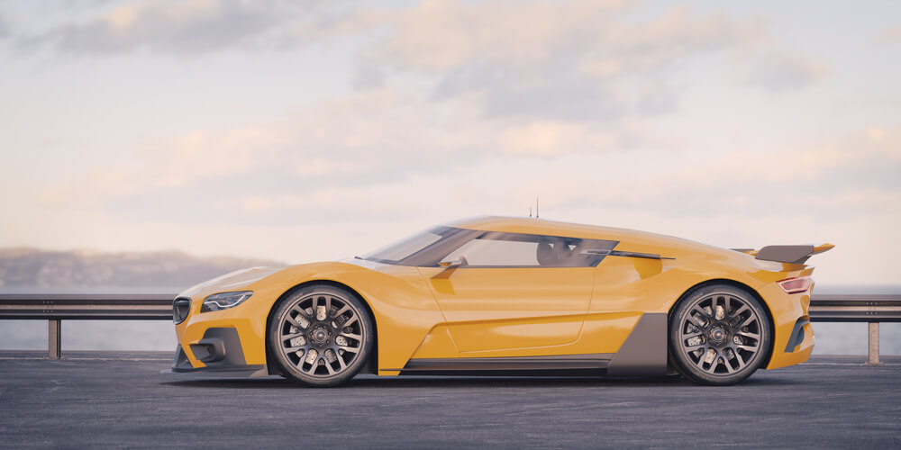 A yellow exotic car that will be stored in a luxury car storage facility
